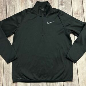 Nike Dri-Fit Therma Quarter Zip Black Fleece Pullover Mens Size Large 932041-010